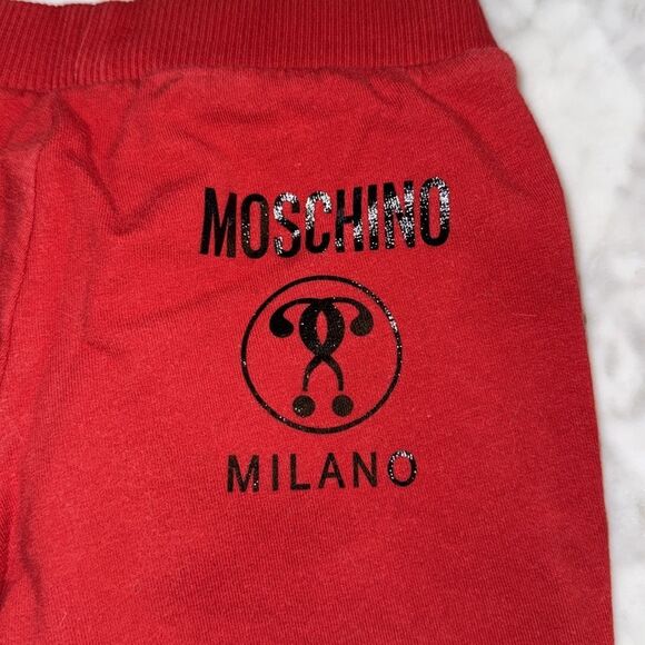 Moschino Kids Red Logo Sweatpants 3Y - Picture 4 of 5